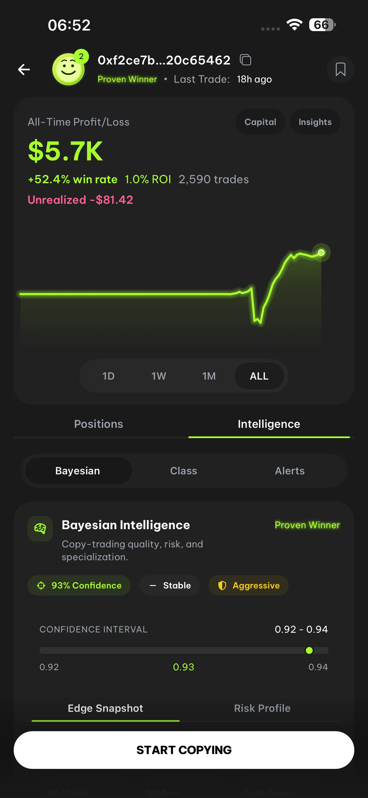 FlipX mobile copy trading flow for prediction traders screen 3