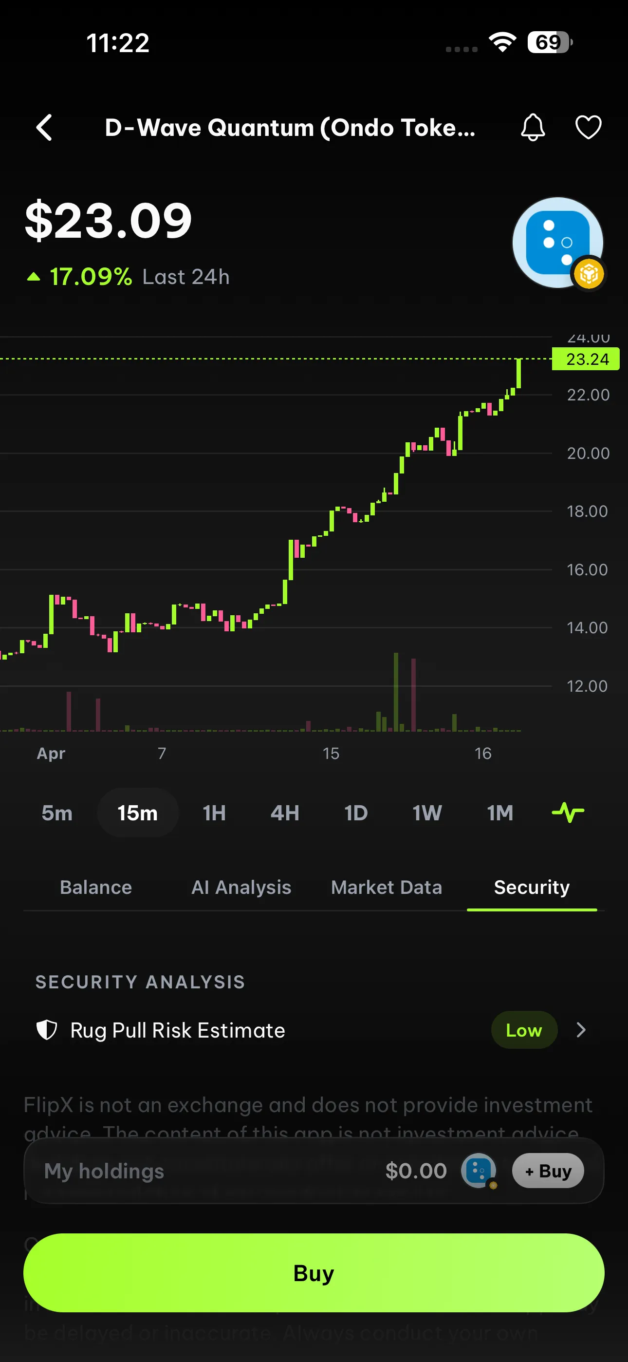 FlipX mobile stocks interface with xStocks and market data screen 4